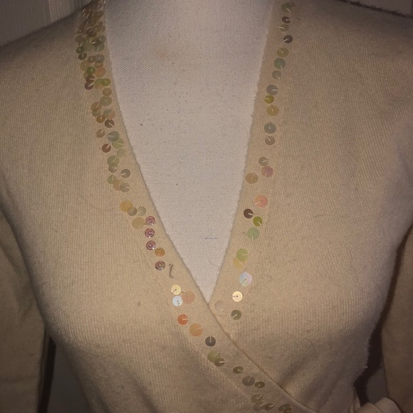 Autumn Cashmere Ivory Sequin Wrap Sweater - Picture 2 of 5
